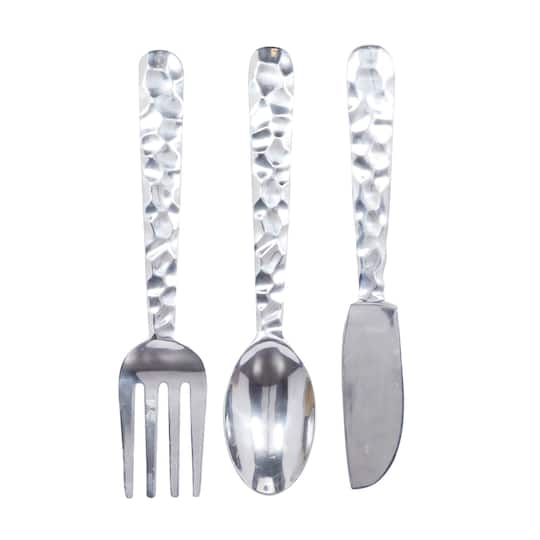 36" Silver Aluminum Traditional Wall Décor Set, 3ct.